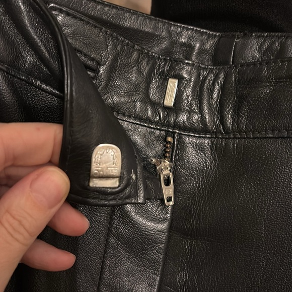 Style & Co Genuine Leather Straight Leg Pants | Y2K 2000s Black - Picture 5 of 17